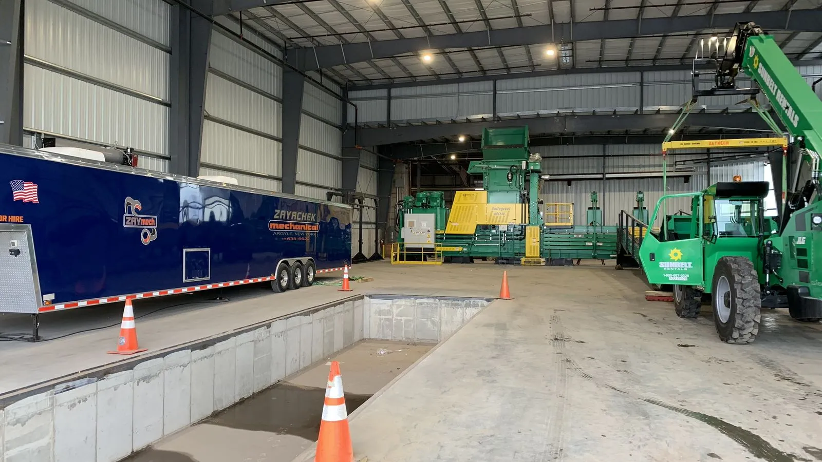Structural steel erection at a recycling facility