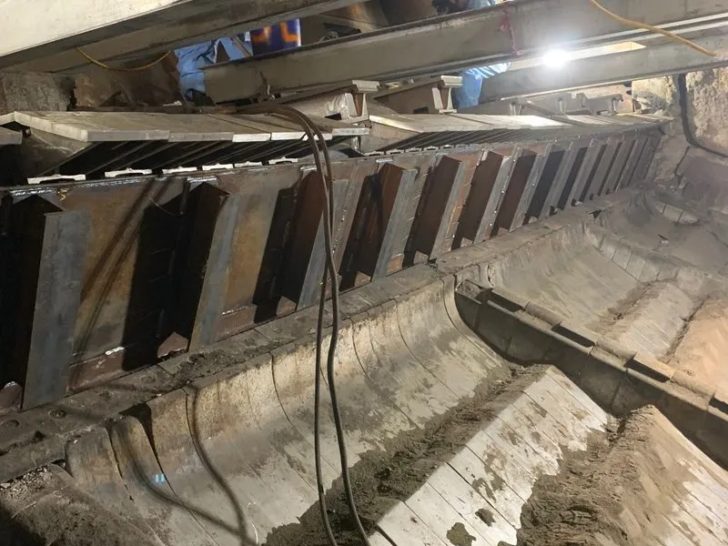 Ram feeder and feed table rebuild in progress